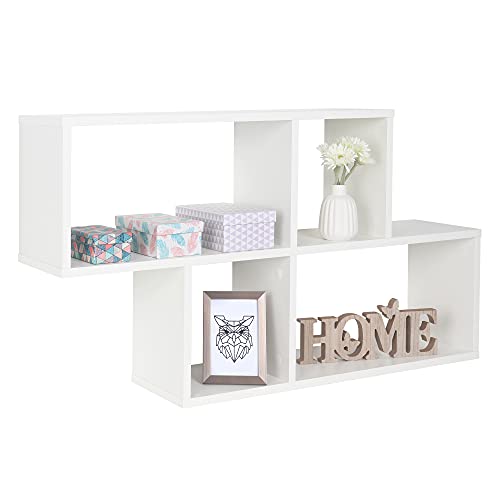 RICOO Wandregal 100 x 53 x 20 Weiß Matt, Spanplatte aus Holz, Hängereral WM051-WM, Regal Wand, Bücherregal Bilderregal Fotoregal Küchenregal Hängend Wandboard Würfelregal Schweberegal RICOO Wandregal 100 x 53 x 20 Weiß Matt, Spanplatte aus Holz, Hängereral WM051-WM, Regal Wand, Bücherregal Bilderregal Fotoregal Küchenregal Hängend Wandboard Würfelregal Schweberegal von RICOO