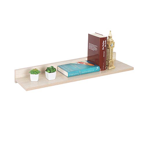 RICOO Wandregal 69 x 8 x 19 Braun Sonoma Eiche, Spanplatte aus Holz, Hängereral WM055-ES, Regal Wand, Bücherregal Bilderregal Fotoregal Küchenregal Hängend Wandboard Regalbrett Schweberegal von RICOO