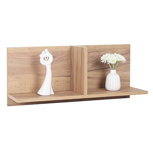 RICOO Wandregal Holz Hängeregal WM013-EG 70 x 30 x 22 Regal Wand Schweberegal Regale für Wände Regalbrett Shelf Holzregal Bücherregal Eiche-Gold von RICOO