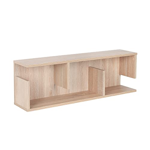 RICOO Wandregal 90 x 30 x 20 cm Hängeregal WM011-ES Sonoma Eiche Braun Schweberegal von RICOO