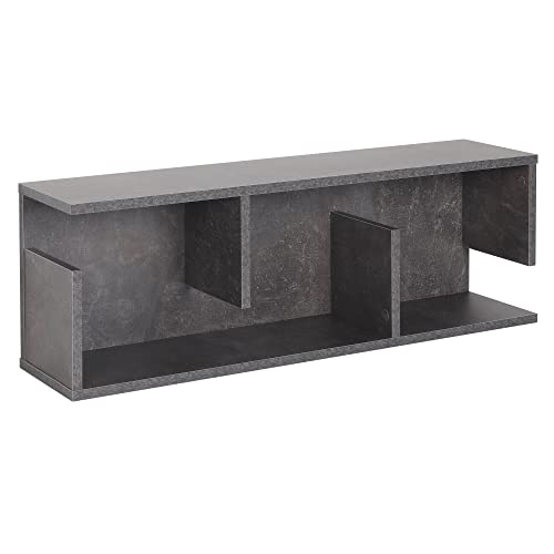 RICOO Wandregal Grau 90 x 30 x 20 cm Hängeregal WM011-BG Beton Optik Schweberegal von RICOO