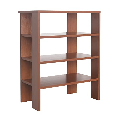 RICOO Schuhregal schmal und hoch 70x55x32cm Standregal Pressholz Eiche Dunkelbraun Rustikal WM039-ER, Schuhständer mit 3 Ebenen, Schuhschrank offen, Schuhablagen Flur Shoe Rack, Schuhablage klein von RICOO