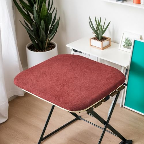 Memory Foam Esszimmerstuhlkissen Samt Quadratisch Mit Reißverschluss rutschfeste Sitzkissen 40 X 40 cm Bequeme Sitzpolster Samt Quadratisch Garten,D,1 Count(Pack of 1) von RICPYOIU