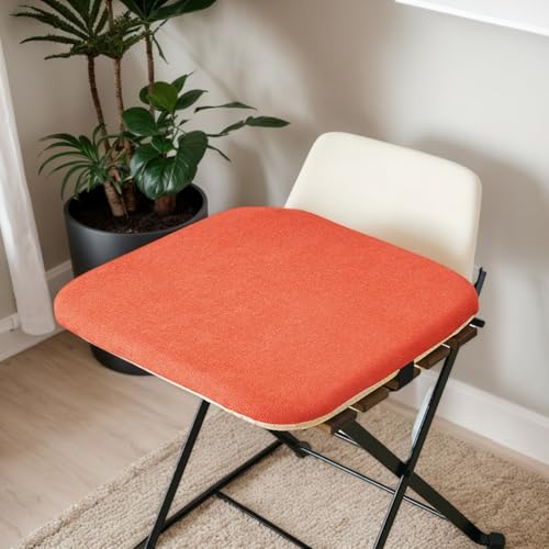 Memory Foam Esszimmerstuhlkissen Samt Quadratisch Mit Reißverschluss rutschfeste Sitzkissen 40 X 40 cm Bequeme Sitzpolster Samt Quadratisch Garten,E,1 Count(Pack of 1) von RICPYOIU