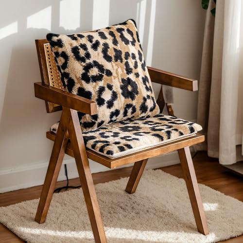 Quadratisch Kissen Für Drinnen Und Draußen Mit Abnehmbaren Schnürsenkel rutschfeste Stuhlkissen Fürs Wohnzimmer Plüsch 43 X 43 cm Große Sitzpolster Für Gartenstühle,Leopard print1,4 Count Quadratisch Kissen Für Drinnen Und Draußen Mit Abnehmbaren Schnürsenkel rutschfeste Stuhlkissen Fürs Wohnzimmer Plüsch 43 X 43 cm Große Sitzpolster Für Gartenstühle,Leopard print1,4 Count von RICPYOIU