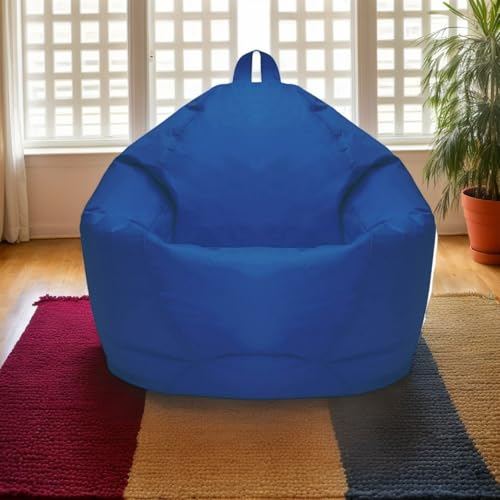 RICPYOIU Großer Sitzsack Für Erwachsene 3-Fuß Ohne Füllung Waschbare Hülle Aus Weichem Polyester Birnenförmig Geeignet Für Wohnzimmer Und Schlafzimmermöbelbezug,Blau,70 * 80 cm von RICPYOIU