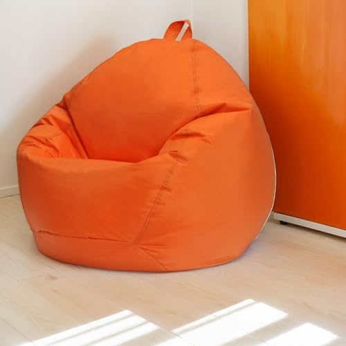 RICPYOIU Großer Sitzsack Für Erwachsene 3-Fuß Ohne Füllung Waschbare Hülle Aus Weichem Polyester Birnenförmig Geeignet Für Wohnzimmer Und Schlafzimmermöbelbezug,Orange,70 * 80 cm von RICPYOIU
