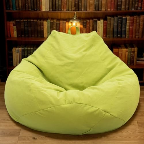 RICPYOIU Großer Sitzsack Für Erwachsene Ohne Füllung Sitzsackbezug Polyester Weich Birnenförmig Möbelbezug Für Wohnzimmer Schlafzimmer Ohne Futter,Grün,80 * 90cm von RICPYOIU