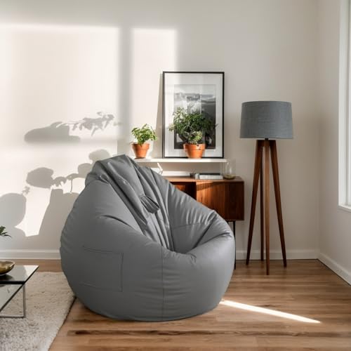 RICPYOIU Polyester Weich Sitzsack-Stühle Sitzsack-Stuhl Für Erwachsene/Jugendliche Faules Sofa Für Wohnzimmer Und Schlafzimmer Möbelbezug Ohne Füllstoff,L,90 * 100cm von RICPYOIU