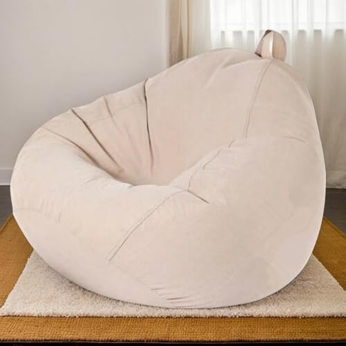 RICPYOIU Polyester Weich Sitzsack-Stuhl Sitzsack-Bezüge Ohne Füllung Birnenförmig Hülle Für Möbel Im Wohnzimmer Und Schlafzimmer,H,90 * 110cm von RICPYOIU