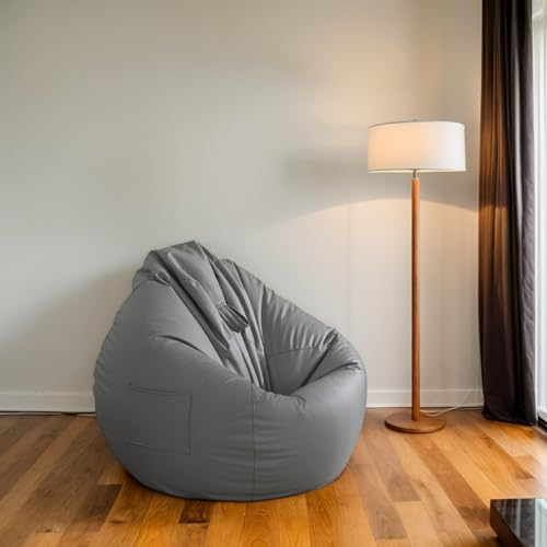 RICPYOIU Sitzsack Für Erwachsene Großer 3-Fuß Ohne Füllung Hülle Aus Weichem Polyester Birnenförmig Waschbar Geeignet Für Wohnzimmer Und Möbelbezug Im Schlafzimmer,L,90 * 100cm von RICPYOIU