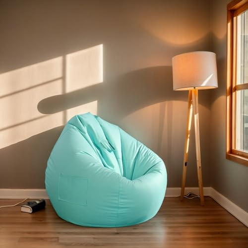 RICPYOIU Sitzsack Für Erwachsene Großer 3-Fuß Ohne Füllung Hülle Aus Weichem Polyester Birnenförmig Waschbar Geeignet Für Wohnzimmer Und Möbelbezug Im Schlafzimmer,Q,90 * 100cm von RICPYOIU