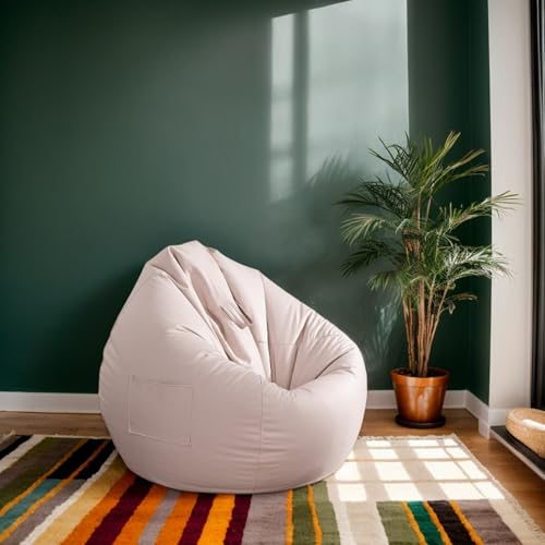 RICPYOIU Sitzsack Für Erwachsene Großer 3-Fuß Ohne Füllung Hülle Aus Weichem Polyester Birnenförmig Waschbar Geeignet Für Wohnzimmer Und Möbelbezug Im Schlafzimmer,R,90 * 100cm von RICPYOIU