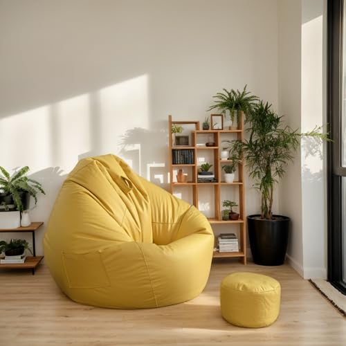 RICPYOIU Sitzsack-Stuhl Ohne Füllung Runde Sitzsackhülle Aus Weichem Polyester Bodensofa Mit Griff Für Erwachsene Und Jugendliche Für Garten Im Freien,E,90 * 100cm von RICPYOIU
