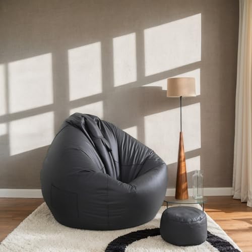 RICPYOIU Sitzsack-Stuhl Ohne Füllung Runde Sitzsackhülle Aus Weichem Polyester Bodensofa Mit Griff Für Erwachsene Und Jugendliche Für Garten Im Freien,J,120 * 140cm von RICPYOIU