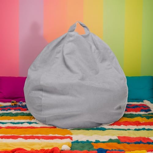 RICPYOIU Sitzsack-Stuhl Ohne Füllung Runde Weiche Polyesterhülle Bodensofa Mit Griff Für Erwachsene Und Jugendliche Für Den Garten Im Freien,B,Diameter 90cm von RICPYOIU