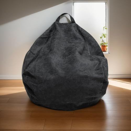 RICPYOIU Sitzsack-Stuhl Ohne Füllung Runde Weiche Polyesterhülle Bodensofa Mit Griff Für Erwachsene Und Jugendliche Für Den Garten Im Freien,E,Diameter 90cm von RICPYOIU