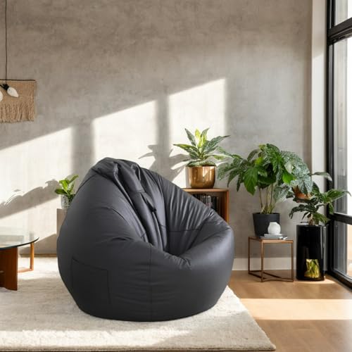 RICPYOIU Sitzsack-Stuhl Runde Hülle Ohne Füllung Aus Weichem Polyester Bodensofa Mit Griff Für Erwachsene Und Jugendliche Für Den Außenbereich Garten,K,100 * 110cm von RICPYOIU