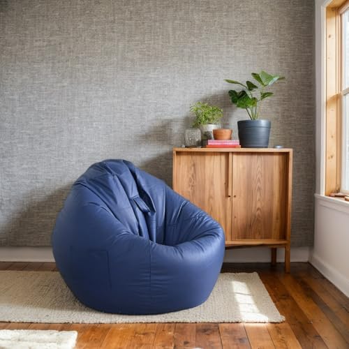 RICPYOIU Sitzsack-Stuhl Runde Hülle Ohne Füllung Aus Weichem Polyester Bodensofa Mit Griff Für Erwachsene Und Jugendliche Für Den Außenbereich Garten,M,90 * 100cm von RICPYOIU