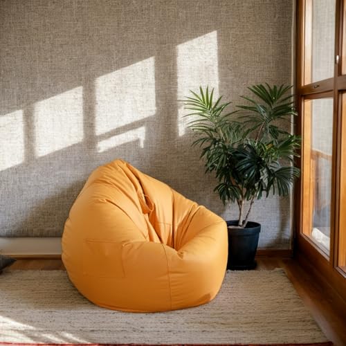 RICPYOIU Sitzsack-Stuhl Runde Hülle Ohne Füllung Aus Weichem Polyester Bodensofa Mit Griff Für Erwachsene Und Jugendliche Für Den Außenbereich Garten,O,100 * 110cm von RICPYOIU