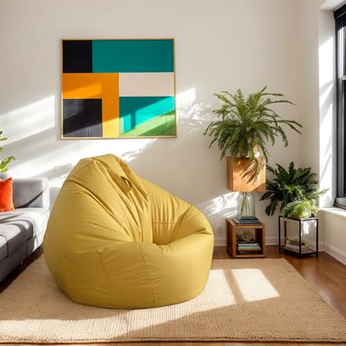 RICPYOIU Sitzsack-Stuhl Runde Hülle Ohne Füllung Aus Weichem Polyester Bodensofa Mit Griff Für Erwachsene Und Jugendliche Für Den Außenbereich Garten,P,120 * 140cm von RICPYOIU