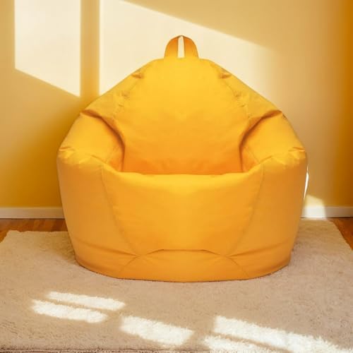 RICPYOIU Sitzsack-Stuhl Sitzsack-Bezüge Ohne Füllung Polyester Weich Birnenförmig Hülle Für Möbel Im Wohnzimmer Und Schlafzimmer,Gelb,70 * 80 cm von RICPYOIU