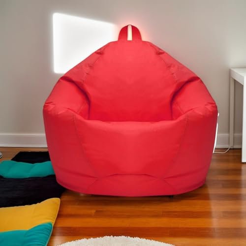 RICPYOIU Sitzsack-Stuhl Sitzsack-Bezüge Ohne Füllung Polyester Weich Birnenförmig Hülle Für Möbel Im Wohnzimmer Und Schlafzimmer,Rot,70 * 80 cm von RICPYOIU