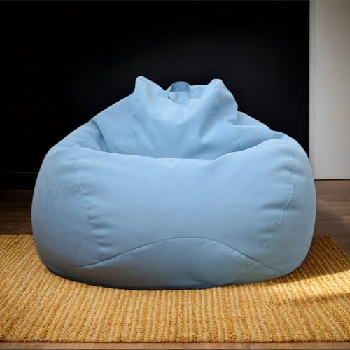 RICPYOIU Sitzsackbezug Großer Sitzsack Für Erwachsene Ohne Füllung Birnenförmig Weich Polyester Möbelbezug Für Wohn- Und Schlafzimmer Geeignet,Blau,100 * 120cm von RICPYOIU