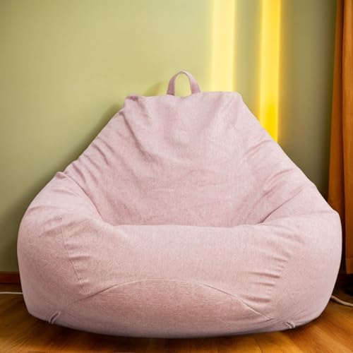 RICPYOIU Sitzsackbezug Großer Sitzsack Für Erwachsene Ohne Füllung Birnenförmig Weich Polyester Möbelbezug Für Wohn- Und Schlafzimmer Geeignet,Rosa,80 * 90cm von RICPYOIU