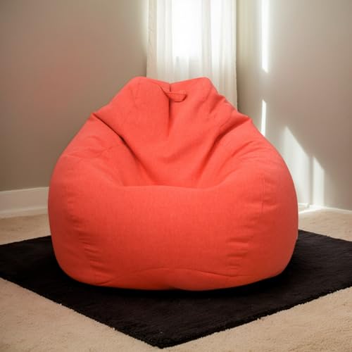 RICPYOIU Sitzsackbezug Großer Sitzsack Für Erwachsene Ohne Füllung Birnenförmig Weich Polyester Möbelbezug Für Wohn- Und Schlafzimmer Geeignet,Rot,90 * 110cm von RICPYOIU