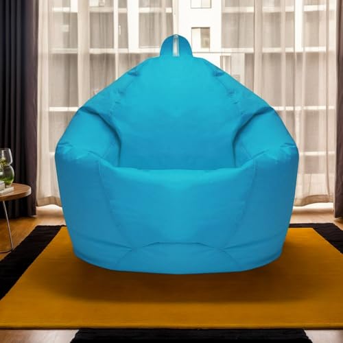 RICPYOIU Sitzsackbezug Ohne Füllung Rund Waschbar Polyester Weich Garten Im Freien Komfortable Sitzhülle Für Entspannung Und Erholung Im Freien Ohne Füllmaterial,Blau,70 * 80 cm von RICPYOIU