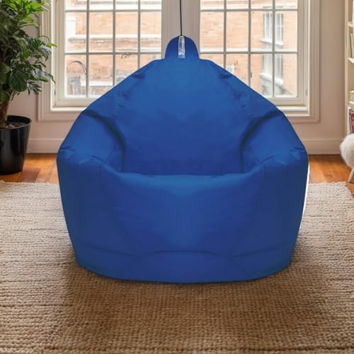 RICPYOIU Sitzsackbezug Ohne Füllung Rund Waschbar Polyester Weich Garten Im Freien Komfortable Sitzhülle Für Entspannung Und Erholung Im Freien Ohne Füllmaterial,Blue1,70 * 80 cm von RICPYOIU