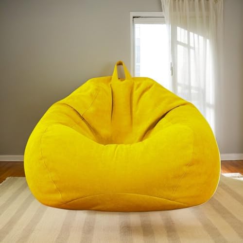 RICPYOIU Sitzsackbezug Rund Waschbar Polyester Weich Kein Füllstoff Garten Im Freien Hülle Für Sitzsack Ohne Füllung Für Entspannung Und Komfort Im Außenbereich,B,70 * 80cm von RICPYOIU