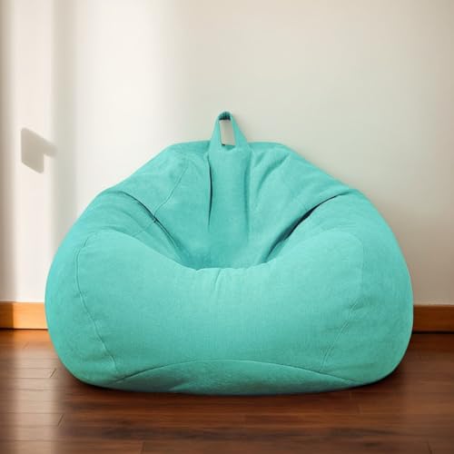 RICPYOIU Sitzsackbezug Rund Waschbar Polyester Weich Kein Füllstoff Garten Im Freien Hülle Für Sitzsack Ohne Füllung Für Entspannung Und Komfort Im Außenbereich,D,70 * 80cm von RICPYOIU