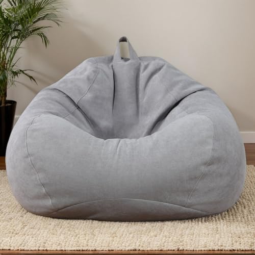 RICPYOIU Sitzsackbezug Rund Waschbar Polyester Weich Kein Füllstoff Garten Im Freien Hülle Für Sitzsack Ohne Füllung Für Entspannung Und Komfort Im Außenbereich,F,70 * 80cm von RICPYOIU