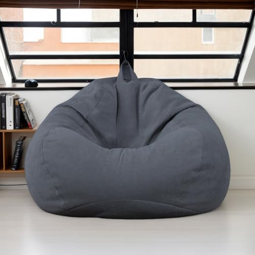 RICPYOIU Sitzsackbezug Rund Waschbar Polyester Weich Kein Füllstoff Garten Im Freien Hülle Für Sitzsack Ohne Füllung Für Entspannung Und Komfort Im Außenbereich,G,70 * 80cm von RICPYOIU