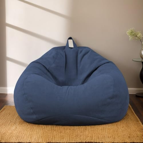 RICPYOIU Sitzsackbezug Rund Waschbar Polyester Weich Kein Füllstoff Garten Im Freien Hülle Für Sitzsack Ohne Füllung Für Entspannung Und Komfort Im Außenbereich,I,70 * 80cm von RICPYOIU