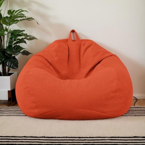RICPYOIU Sitzsackbezug Rund Waschbar Polyester Weich Kein Füllstoff Garten Im Freien Hülle Für Sitzsack Ohne Füllung Für Entspannung Und Komfort Im Außenbereich,J,90 * 110cm von RICPYOIU