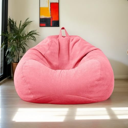 RICPYOIU Sitzsackbezug Rund Waschbar Polyester Weich Kein Füllstoff Garten Im Freien Hülle Für Sitzsack Ohne Füllung Für Entspannung Und Komfort Im Außenbereich,M,70 * 80cm von RICPYOIU