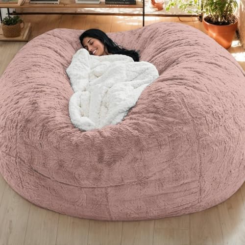 RICPYOIU Sitzsacksessel Für Erwachsene Groß Rund in Luxuriösem Samt Weich Und Bequem Sitzsackhülle Ohne Futter Und Füllstoff Für Möbel Im Wohnzimmer Und Schlafzimmer,Q,180 * 90 von RICPYOIU