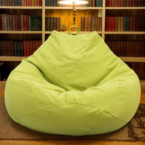 RICPYOIU Waschbarer Sitzsackbezug Rund Polyester Weich Kein Füllstoff Geeignet Für Garten Im Freien Sitzsackbezug Ohne Füllung Perfekte Möbelhülle Für Außenbereich,Grün,90 * 110cm von RICPYOIU