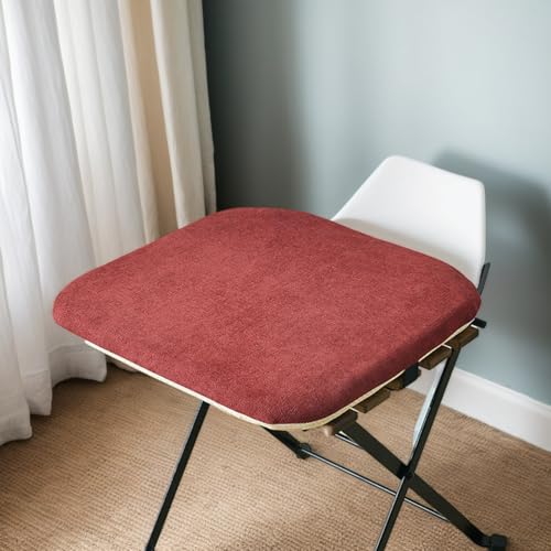 Samt Quadratisch Mit Reißverschluss Memory Foam Esszimmerstuhlkissen Samt Quadratisch Garten rutschfeste Sitzkissen 45 * 45 cm Bequeme Sitzpolster,D,1 Count(Pack of 1) von RICPYOIU