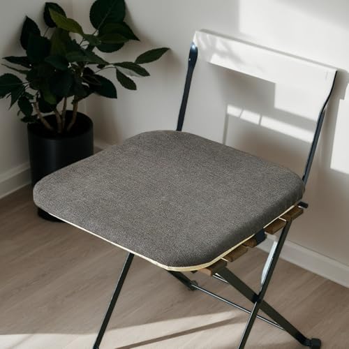 Samt Quadratisch Mit Reißverschluss Memory Foam Esszimmerstuhlkissen Samt Quadratisch Garten rutschfeste Sitzkissen 45 * 45 cm Bequeme Sitzpolster,G,1 Count(Pack of 1) von RICPYOIU