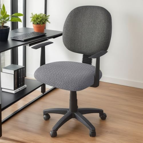 Waschbar Elastische Stuhlhussen Polyester Abnehmbare Schonbezüge Mit Bändern 4Er Set Sitzbezüge Für Esszimmerstühle Büro Schreibtischstuhl,B,6PCS von RICPYOIU