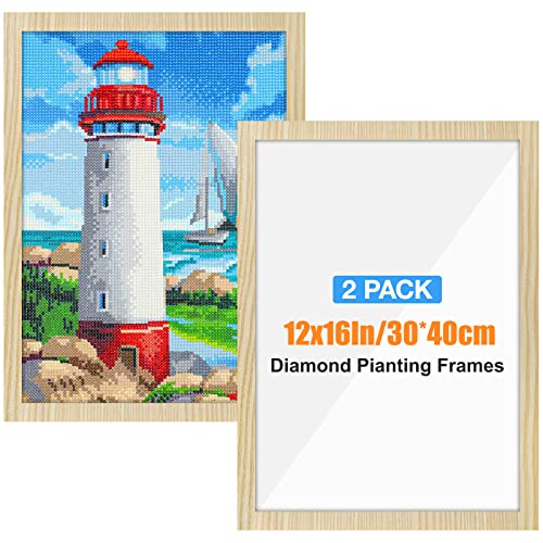 RICUVED 2Pack Eiche Maserung Diamond Painting Rahmen, Diamond Painting Bilderrahmen 30x40cm Diamant Painting Rahmen Diamant Kunstrahmen for Diamant Malerei 30x40cm (Eiche) von RICUVED