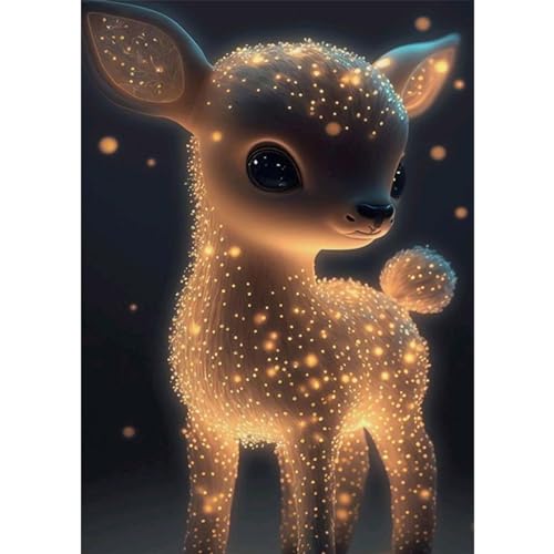 RICUVED 5D Hirsch Diamond Painting Tiere Set,DIY Diamant Painting Hirsch Bilder mit Zubehör Diamond Painting Set,Full Drill Diamant Malerei Kits als Geschenk und Home Wand Dekor (30x40cm) von RICUVED