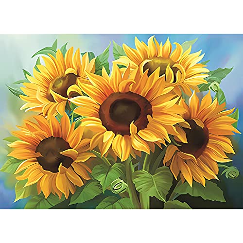 RICUVED Sonnenblume Diamond Painting Bilder, 5D Sonnenblume Diamant Painting Bilder Erwachsene Diamant Malerei Bilder Set Full Drill Blume Diamond Painting Cross Stickerei Malerei Set 30x40cm von RICUVED