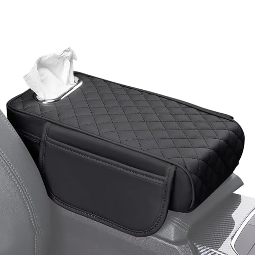 RICVIL Car Armrest Box Pad Mittelarmlehne Polster für Hyundai Tucson 2004-2023 2024 2025, Armlehne Auto Matte mit Aufbewahrungstasche und Taschentuchbox Auto Organizer Mittelkonsole Armlehnenpolster von RICVIL