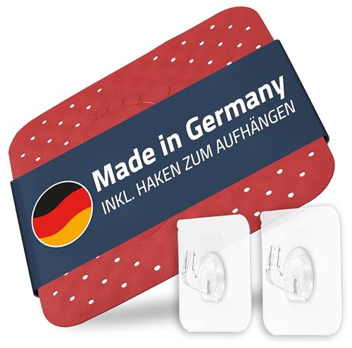 Duscheinlage, Duschmatte Step ca. 54x54 cm, rot, 100% TPE | inkl. 2 Haken | frei von PVC, Phthalaten, Blei, Latex | TÜV geprüft | Made in Germany von RIDDER