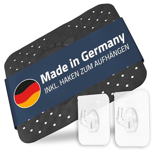 Duscheinlage, Duschmatte Step ca. 54x54 cm, schwarz, 100% TPE | inkl. 2 Haken | frei von PVC, Phthalaten, Blei, Latex | TÜV geprüft | Made in Germany von RIDDER